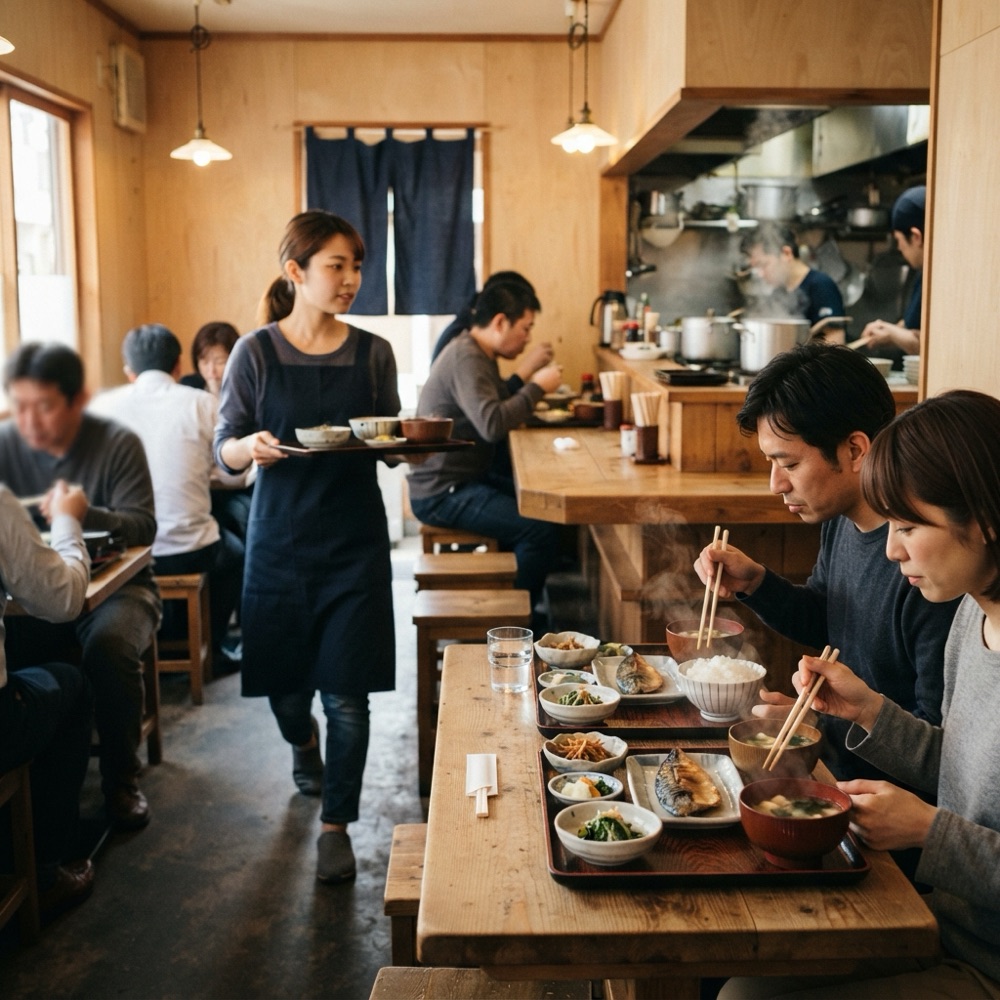 日本の定食屋（ていしょくや）